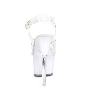 Transparent 18 cm DISCOLITE-708 LED light platform stripper high heel shoes