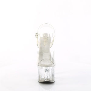 Transparent 18 cm ESTEEM-708-2 platform pole dance high heel sandals