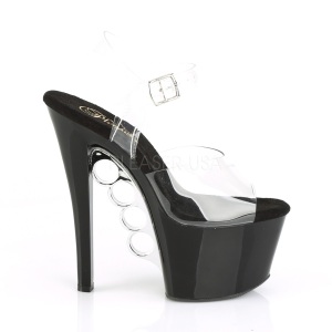 Transparent 18 cm KNUCKS-708 Pole dancing high heels shoes