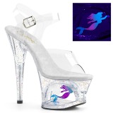 Transparent 18 cm MOON-708MER Neon platform high heels shoes