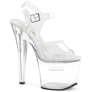 Transparent 18 cm TIPJAR-708RAD tip jar platform stripper high heel shoes