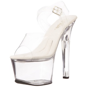 Transparent 18 cm TREASURE-708 tip jar platform stripper high heel shoes