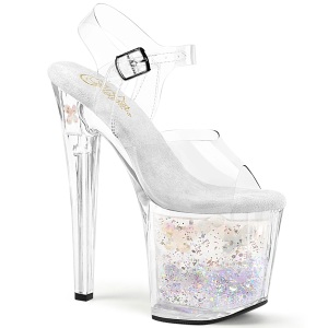 Transparent 19 cm ENCHANT-708AQ2 glitter platform sandals shoes