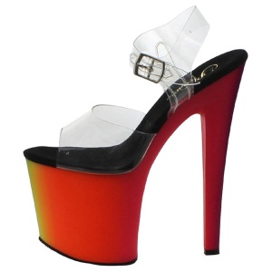 Transparent 19 cm RAINBOW-708UV High Heeled Sandal Neon Platform