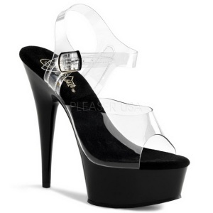 Transparent Black 15 cm Pleaser DELIGHT-608 High Heels Platform