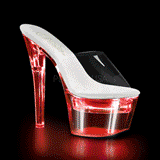 Transparent LED Light 18 cm FLASHDANCE-701 Plateau Women Mules Shoes