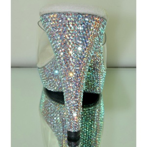 Trasparente 13 cm COCKTAIL-501DM Pantofole Tacco Alto Pietre Strass
