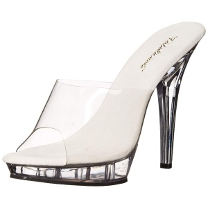 Trasparente 13 cm Fabulicious LIP-101 Plateau Mules Tacco Alto