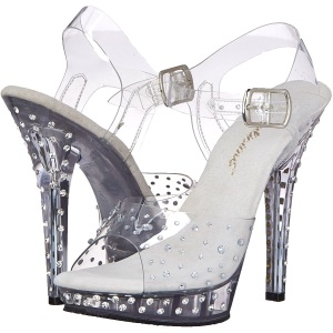 Trasparente 13 cm LIP-108RS scarpe posare - tacco alto da competizione bikini