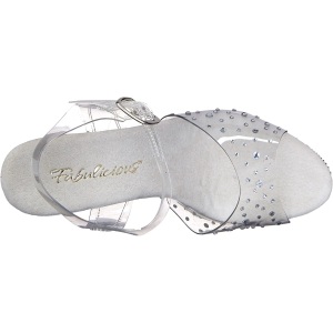 Trasparente 13 cm LIP-108RS scarpe posare - tacco alto da competizione bikini