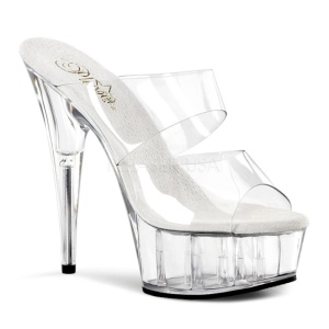 Trasparente 15,5 cm Pleaser DELIGHT-602 Plateau Mules Scarpe