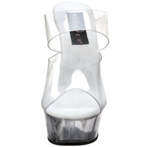 Trasparente 15,5 cm Pleaser DELIGHT-602 Plateau Mules Scarpe