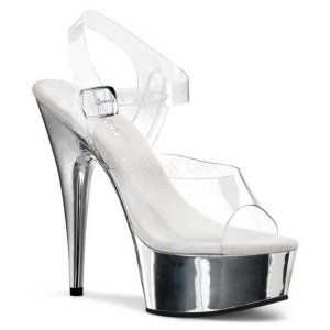 Trasparente 15 cm Pleaser DELIGHT-608 scarpe da cubista e spogliarellista cromo