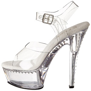 Trasparente 15 cm Pleaser KISS-208LS Tacchi Alti Plateau