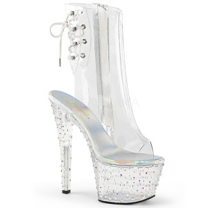 Trasparente 15 cm STARDANCE-1018C-7 stivaletti con plateau suola donna