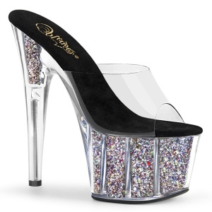 Trasparente 18 cm ADORE-701CG-2 ciabattine tacco alto exotic pole