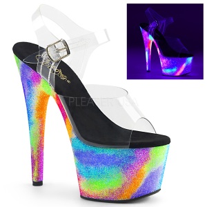 Trasparente 18 cm ADORE-708GXY Neon plateau sandali donna con tacco