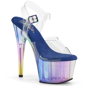 Trasparente 18 cm ADORE-708HT blu plateau sandali tacchi alti donna