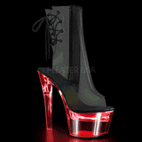 Trasparente 18 cm FLASH-1018C-7 stivaletti da pole dance con plateau LED
