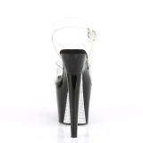 Trasparente 18 cm LOVETHORN-708CRS sandali pleaser con suole strass argento