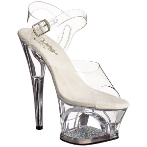 Trasparente 18 cm Pleaser MOON-708DM Plateau Tacchi Alti a Spillo