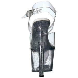 Trasparente 18 cm Pleaser SKY-308MG scintillare sandali con tacco