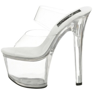 Trasparente 18 cm SKY-302 Platform Ciabattina Tacchi Alti