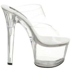 Trasparente 18 cm SKY-302 Platform Ciabattina Tacchi Alti