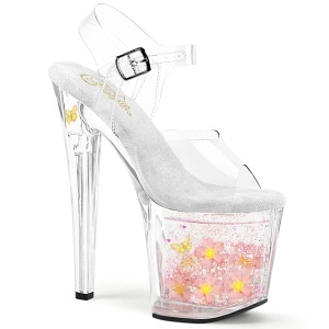 Trasparente 19 cm ENCHANT-708AQ1 scintillare plateau sandali donna con tacco