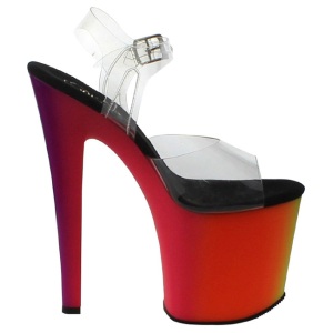 Trasparente 19 cm RAINBOW-708UV Sandali Donna Plateau Neon
