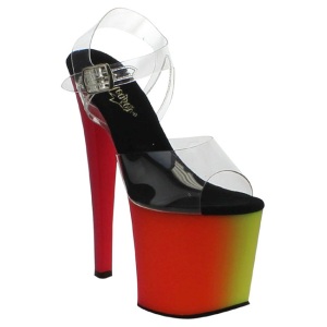 Trasparente 19 cm RAINBOW-708UV Sandali Donna Plateau Neon