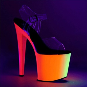 Trasparente 19 cm RAINBOW-708UV Sandali Donna Plateau Neon