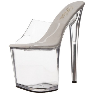 Trasparente 20 cm FLAMINGO-801 Pantofole Tacco Alto Donna