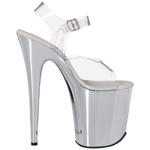 Trasparente 20 cm FLAMINGO-808 Tacchi Alti Cromo Plateau