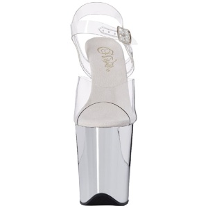Trasparente 20 cm FLAMINGO-808 Tacchi Alti Cromo Plateau