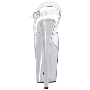 Trasparente 20 cm FLAMINGO-808 Tacchi Alti Cromo Plateau