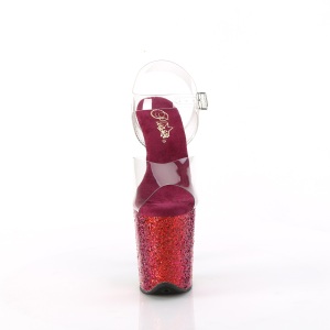 Trasparente 20 cm FLAMINGO-808RBG scintillare plateau sandali tacchi alti