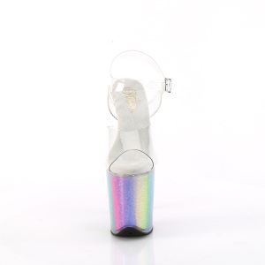 Trasparente 20 cm FLAMINGO-808RG-01 scintillare plateau sandali tacchi alti
