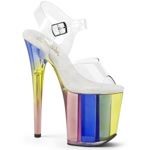 Trasparente 20 cm Pleaser FLAMINGO-808RT scarpe con tacchi da pole dance