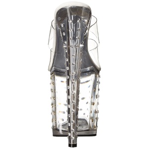 Trasparente 20 cm Pleaser STARDUST-802 Strass Plateau Mules Alte