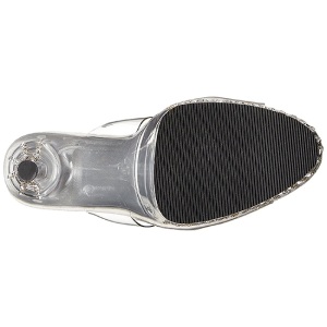 Trasparente 20 cm Pleaser STARDUST-802 Strass Plateau Mules Alte