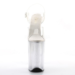 Trasparente 23 cm Pleaser INFINITY-908MG scintillare sandali con tacco