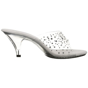 Trasparente 8 cm BELLE-301RS Mules Strass Altissimi