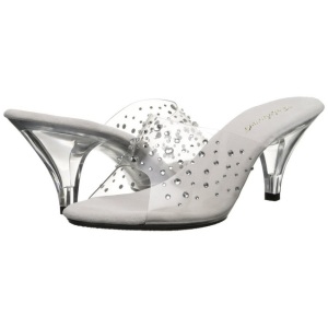 Trasparente 8 cm BELLE-301RS Mules Strass Altissimi