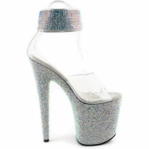 Trasparente Strass 20 cm BEJEWELED-812RS Plateau Sandali Tacco Altissimo