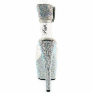 Trasparente Strass 20 cm BEJEWELED-812RS Plateau Sandali Tacco Altissimo