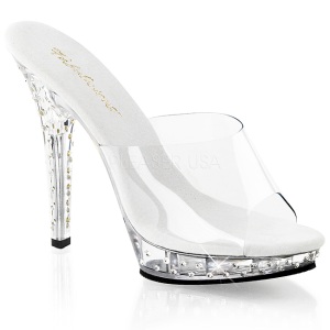 Trasparente Strass Platform 13 cm LIP-101SDT Ciabattina Tacchi Alti