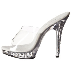 Trasparente Strass Platform 13 cm LIP-101SDT Ciabattina Tacchi Alti