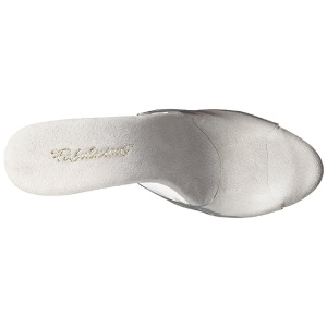 Trasparente Strass Platform 13 cm LIP-101SDT Ciabattina Tacchi Alti