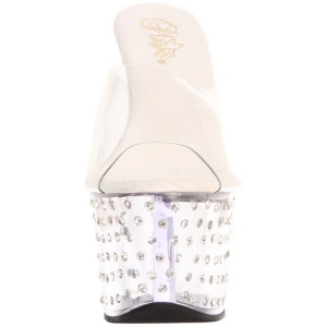 Trasparente Strass Platform 18 cm STARDUST-701 Ciabattina Tacchi Alti
